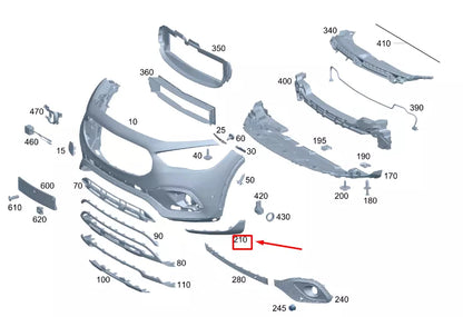 NEW MERCEDES-BENZ GLA H247 FRONT BUMPER RIGHT LOWER TRIM A2478850604