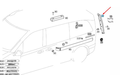 NEW MERCEDES-BENZ VITO W447 REAR PANEL AREA RIGHT TRIM A44769416009051 ORIGINAL