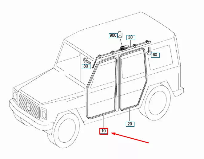 NEW MERCEDES-BENZ G W463 FRONT DOOR SEAL A46372711307098 ORIGINAL