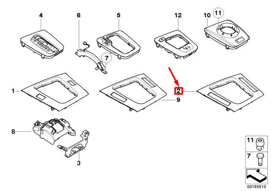 NEW BMW 3 E46 CONSOLE DEPOSITING BOX BOTTOM PANEL RHD 51168234274 ORIGINAL