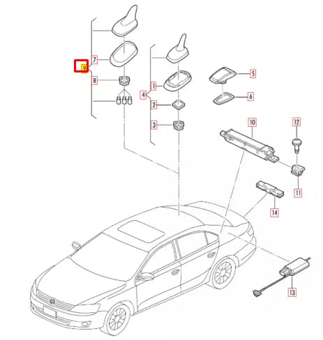 NEW VOLKSWAGEN BEETLE 5C7 ROOF SHARK ANTENNA 3C0035507AA