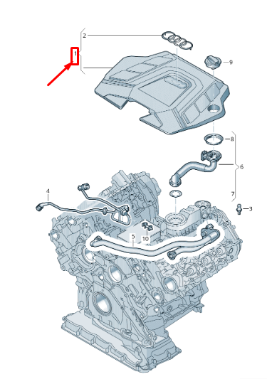 new audi q7 4m engine cover 4m0133849t original