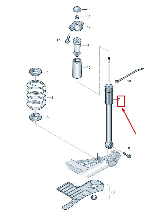 new skoda kamiq rear gas shock absorber 2q0513049cj original
