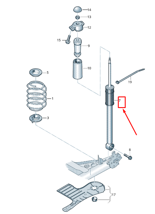 new skoda kamiq rear gas shock absorber 2q0513049cj original