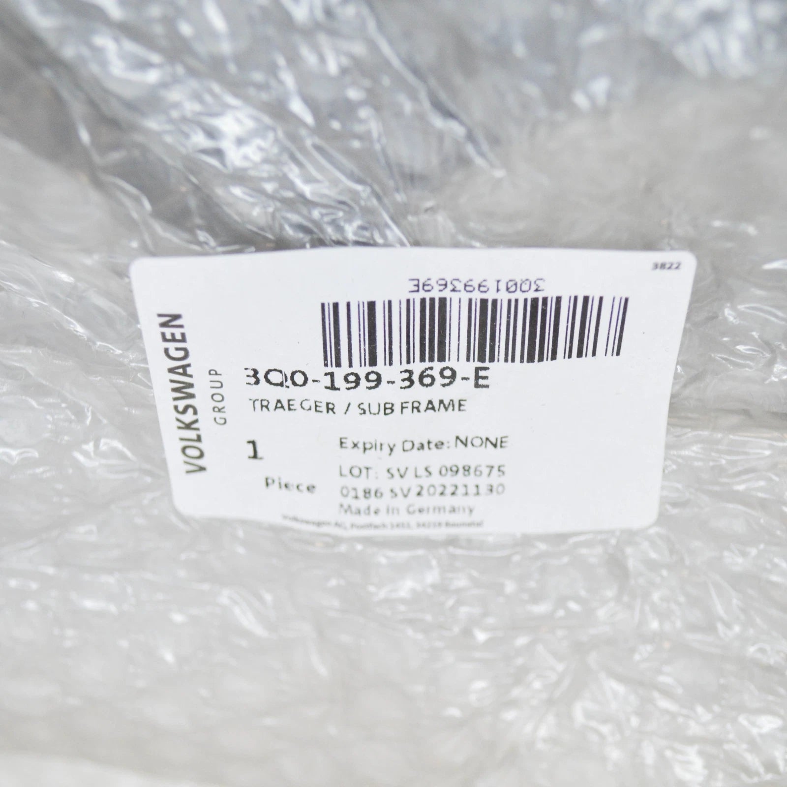 NEW VOLKSWAGEN PASSAT B8 3G FRONT SUSPENSION SUBFRAME 3Q0199369E ORIGINAL