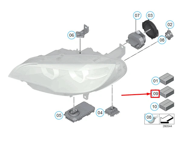 NEW BMW X6 E71 HEADLIGHT REPAIR KIT PAIR 63117205837 63117205838 ORIGINAL