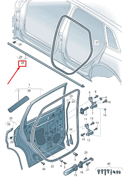 NEW AUDI E-TRON GEN RIGHT SILL PANEL SEAL 4KE833178B