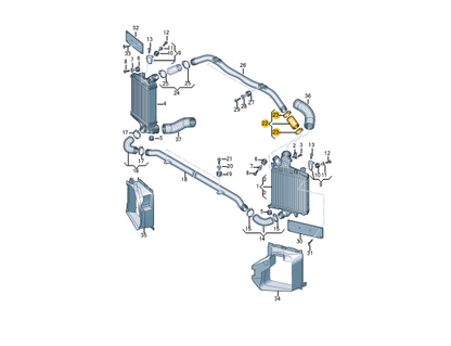 NEW VOLKSWAGEN TOUAREG CR UPPER INTERCOOLER HOSE 4M0145944A ORIGINAL