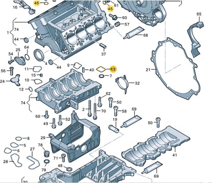 NEW AUDI A6 AVANT C6 OIL SUMP SEAL 079103121AT ORIGINAL