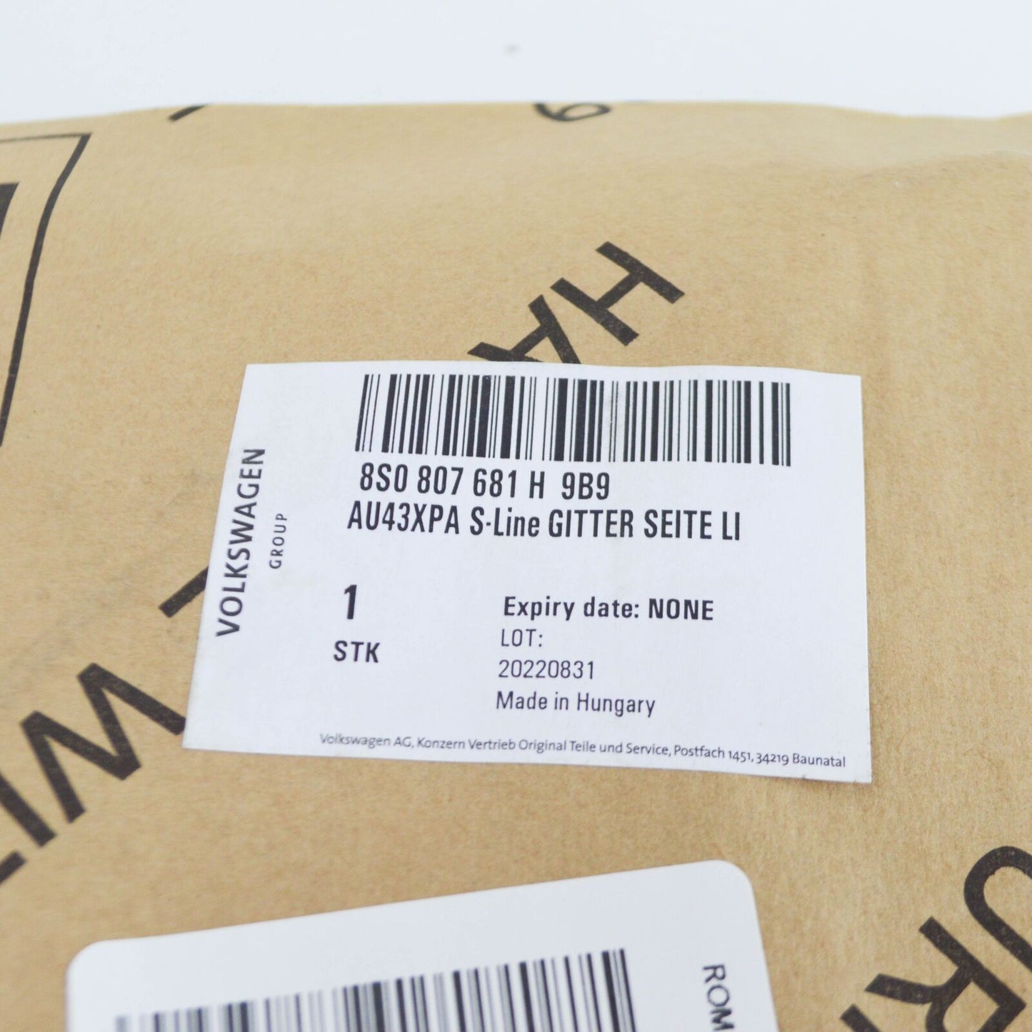 NEW AUDI TT FV FRONT LEFT AIR GUIDE GRILLE 8S0807681H9B9 ORIGINAL