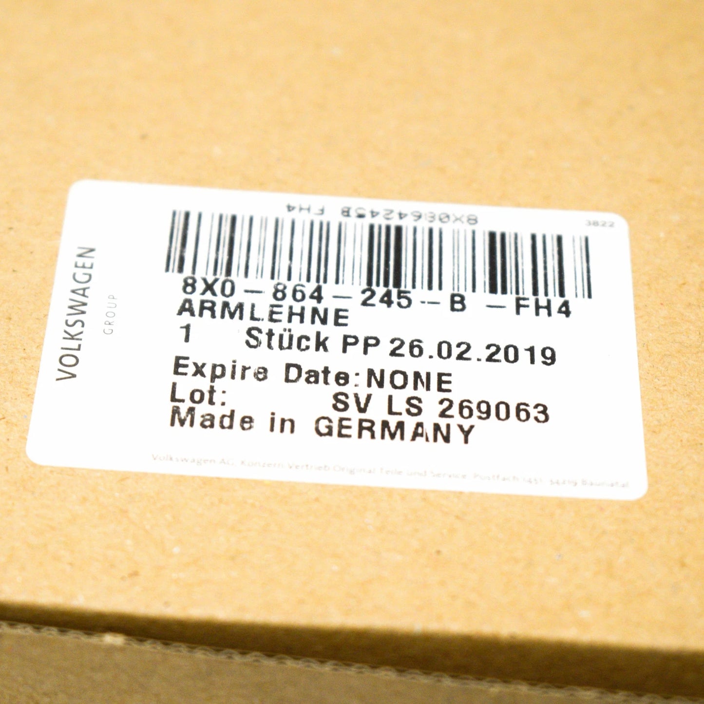 NEW AUDI A1 8X1 CENTER CONSOLE ARMREST UPPER PART 8X0864245BFH4