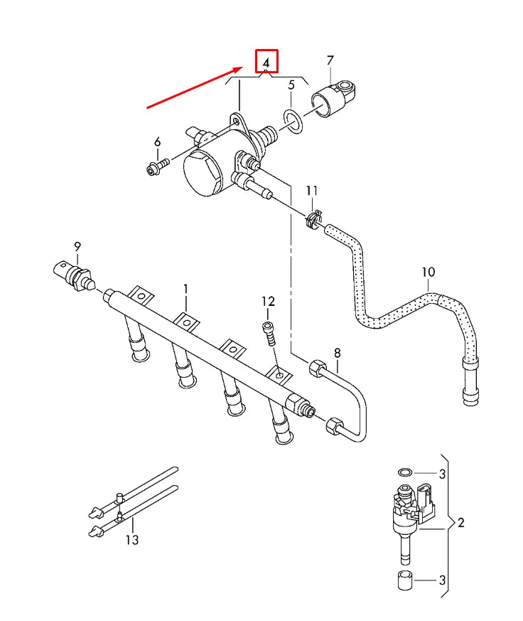 NEW VOLKSWAGEN JETTA MK5 HIGH PRESSURE FUEL PUMP 03C127026R ORIGINAL