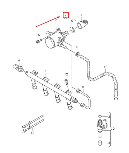 NEW VOLKSWAGEN JETTA MK5 HIGH PRESSURE FUEL PUMP 03C127026R ORIGINAL