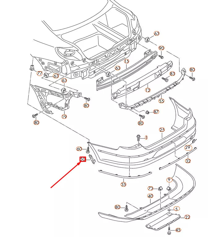 NEW VOLKSWAGEN PASSAT CC REAR LEFT WHEEL COVER TRIM 3C8807837B