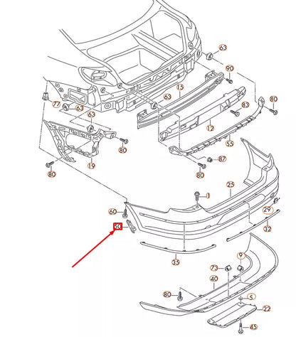 NEW VOLKSWAGEN PASSAT CC REAR LEFT WHEEL COVER TRIM 3C8807837B
