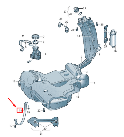 new skoda rapid nh fuel tank tensioning strap 6r0201653a original