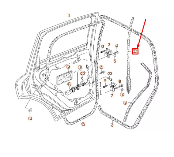 NEW VOLKSWAGEN TOUAREG 7P REAR LEFT DOOR FRONT SEAL 7P6839717B