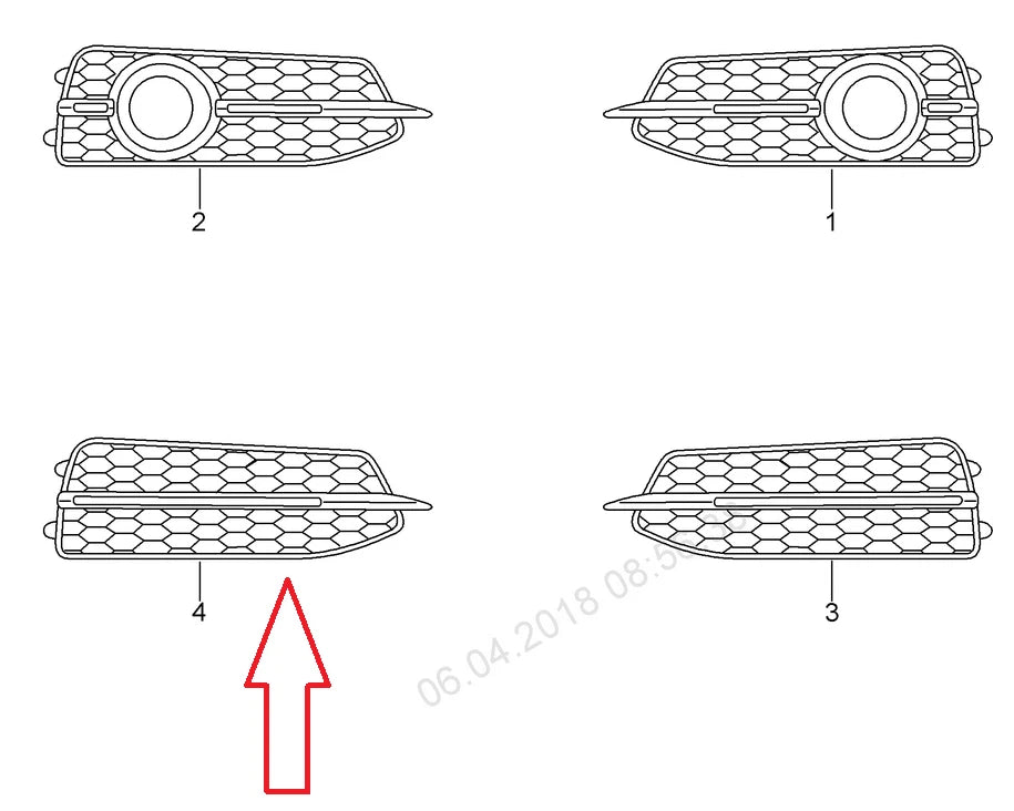 NEW AUDI A6 C7 RIGHT FOG LIGHT SURROUND GRILLE 4G0807682D9B9 2011 S-LINE
