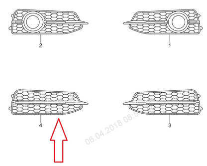 NEW AUDI A6 C7 RIGHT FOG LIGHT SURROUND GRILLE 4G0807682D9B9 2011 S-LINE