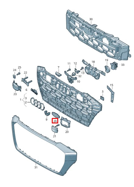 NEW AUDI RSQ8 4MN FRONT RADIATOR GRILLE LEFT STRIP 4M8807967CT94