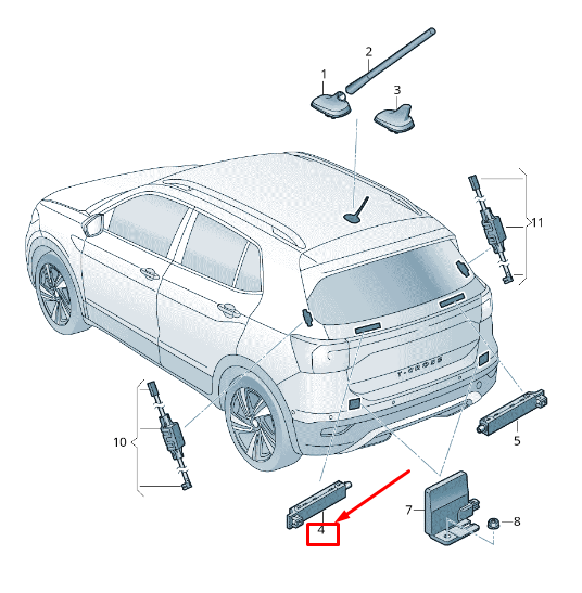 new vw t-cross c1 left lower antenna amplifier 2g0035577p original