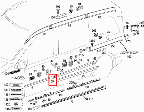 NEW MB VIANO W639 VITO FUEL FLAP MOULDING TRIM STRIP A63969007627G99 ORIGINAL
