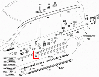 NEW MB VIANO W639 VITO FUEL FLAP MOULDING TRIM STRIP A63969007627G99 ORIGINAL