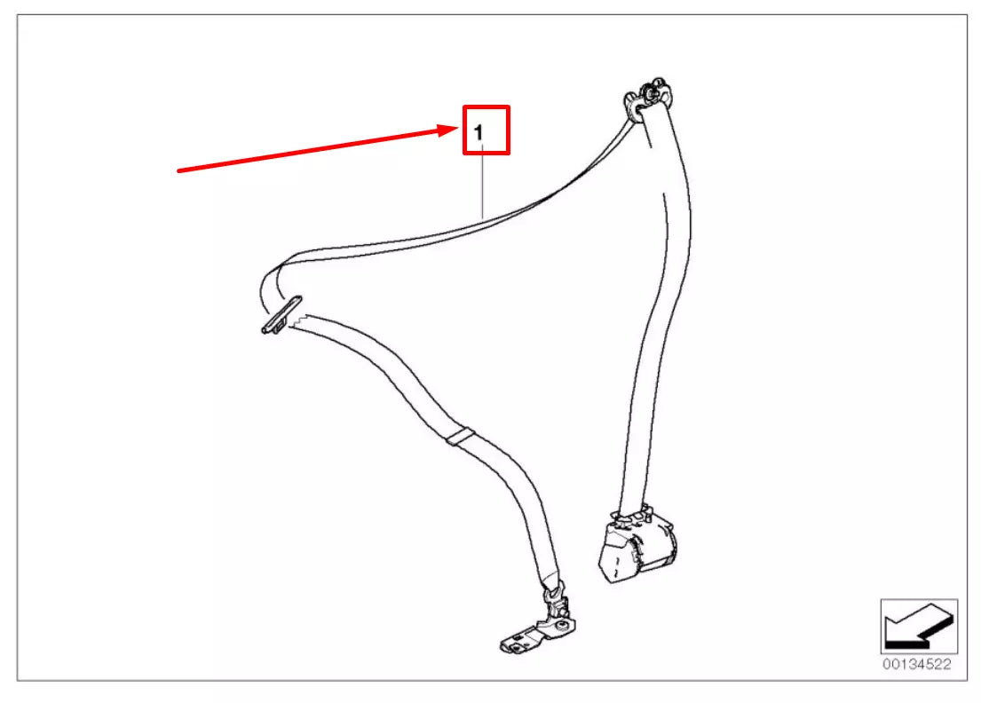 NEW BMW 3 E90 FRONT LEFT SEATBELT 9117219 72119117219 ORIGINAL