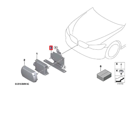 NEW BMW 5 G30 FRONT RADAR SENSOR BRACKET 66316873401 ORIGINAL
