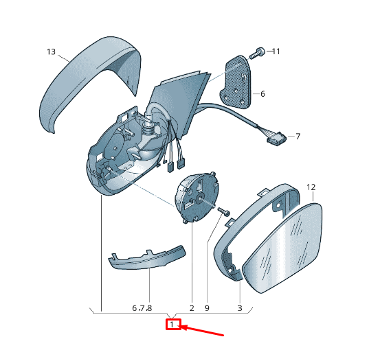 new skoda kamiq front left side wing mirror lhd 658857507j original