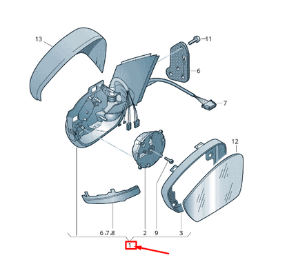 new skoda kamiq front left side wing mirror lhd 658857507j original