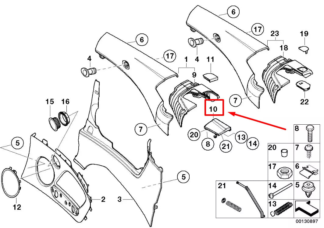 NEW BMW 3 E46 RIGHT CONVERTIBLE TOP COVER FLAP TRIM 7151302 51437151302 ORIGINAL