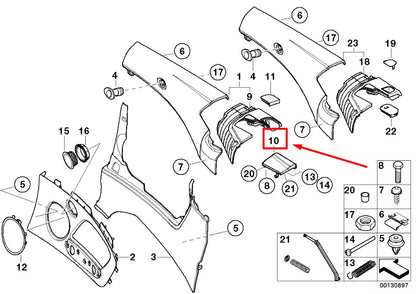NEW BMW 3 E46 RIGHT CONVERTIBLE TOP COVER FLAP TRIM 7151302 51437151302 ORIGINAL