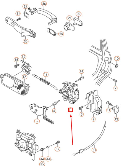 NEW VOLKSWAGEN PHAETON GP4 REAR LEFT DOOR LOCK 3D4839015S ORIGINAL