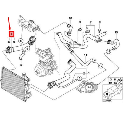 NEW BMW 5 E39 COOLING SYSTEM WATER HOSE 11537787336 7787336 ORIGINAL