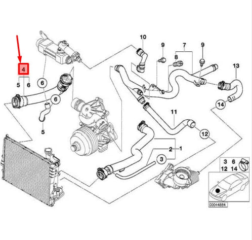 NEW BMW 5 E39 COOLING SYSTEM WATER HOSE 11537787336 7787336 ORIGINAL