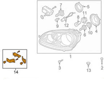 NEW VW GOLF V 1K1 FRONT LEFT HEADLIGHT LAMP BRACKET KIT 1K0998225