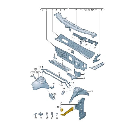 NEW AUDI A3 8V RIGHT INNER A-PILLAR CONNECTING PLATE 8V0809148TA