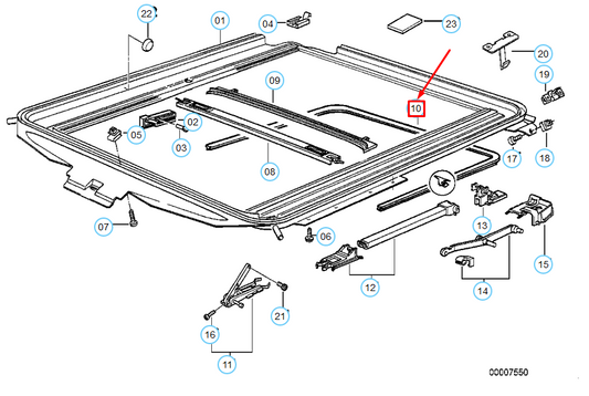 new bmw 3 touring e36 left sliding lifting roof frame gasket 54138202803
