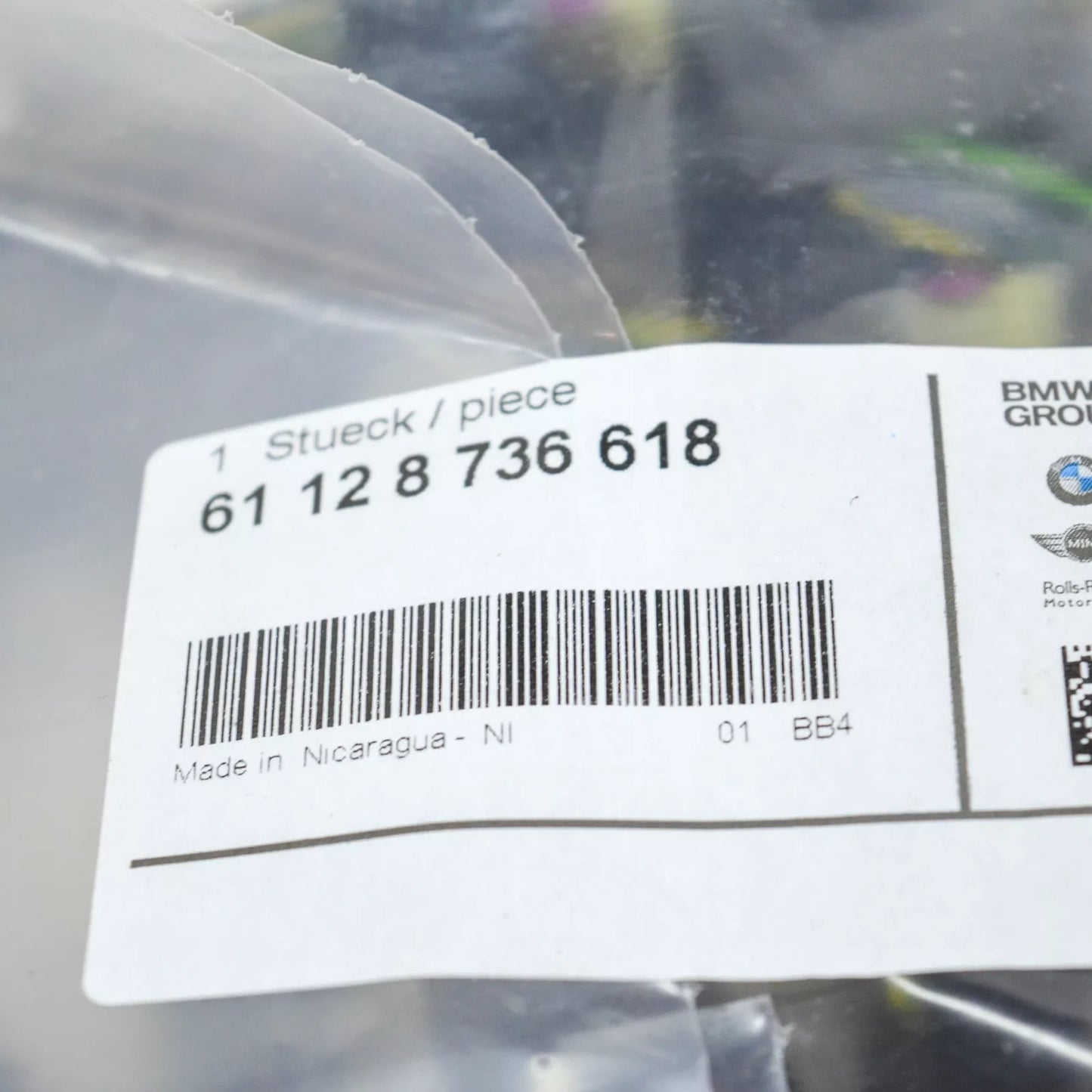 NEW BMW X5 G05 FRONT BUMPER PDC AID WIRING HARNESS 61128736618 ORIGINAL