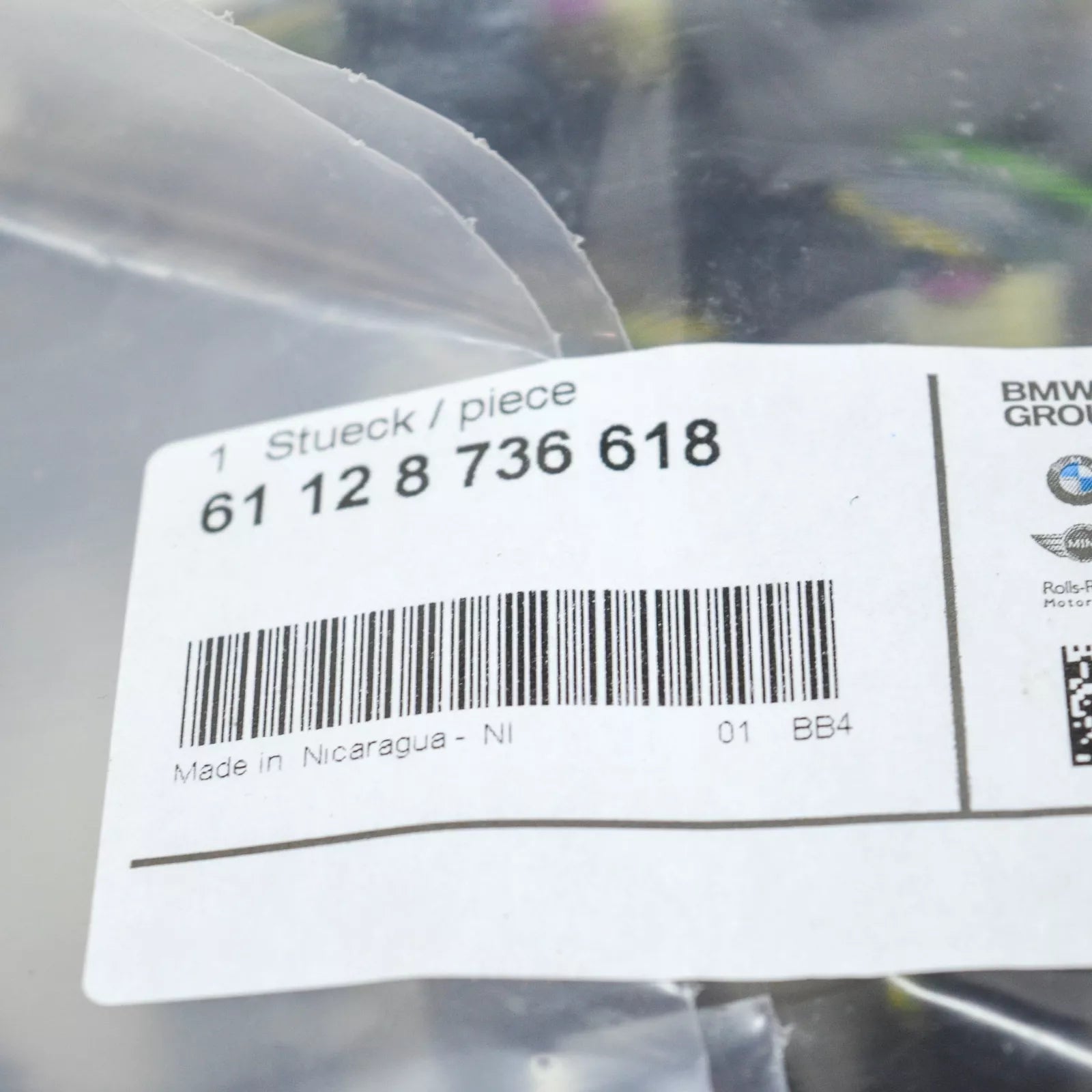 NEW BMW X5 G05 FRONT BUMPER PDC AID WIRING HARNESS 61128736618 ORIGINAL