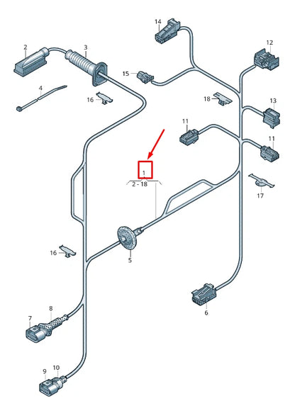 NEW AUDI Q2 GA REAR DOOR WIRING HARNESS 81A971687AA