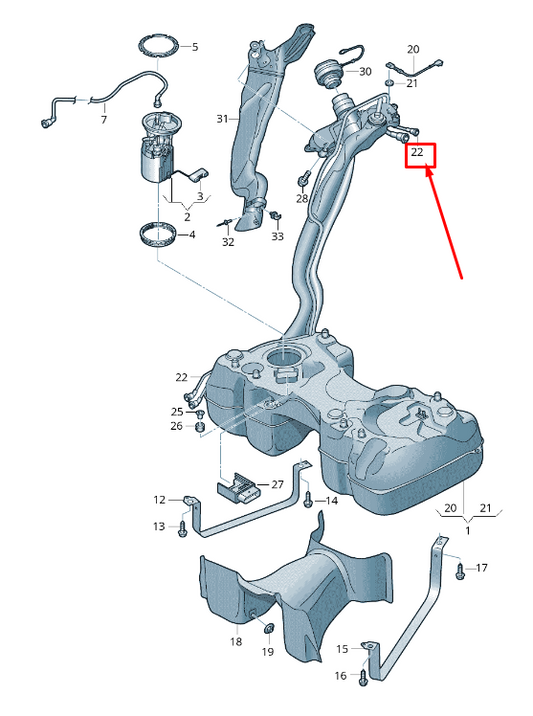 new audi q3 f3 fuel tank breather line 5qf201160m original