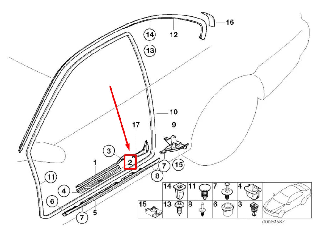 NEW BMW 3 CABRIO E46 RIGHT M3 DOOR SILL COVER 51477891928 7891928 ORIGINAL