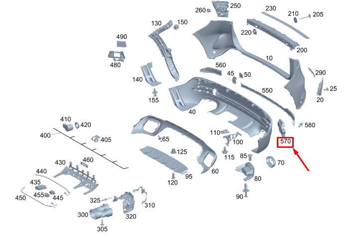 new mb gla h247 amg rear bumper right impact absorber a2478854006 original