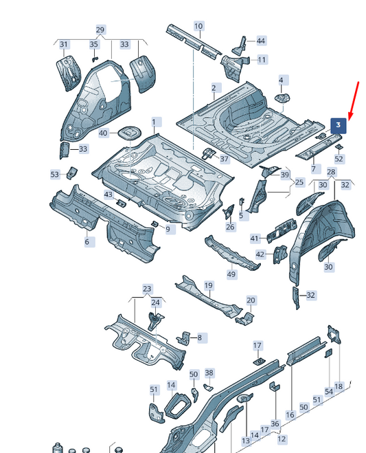 new skoda superb mk3 rear right exhaust pipe retainer 5q0803272 original