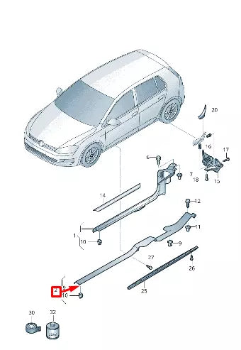 NEW VW GOLF MK7 5G LEFT DOOR ILLUMINATED SILL TRIM 5G4853369HDAT ORIGINAL