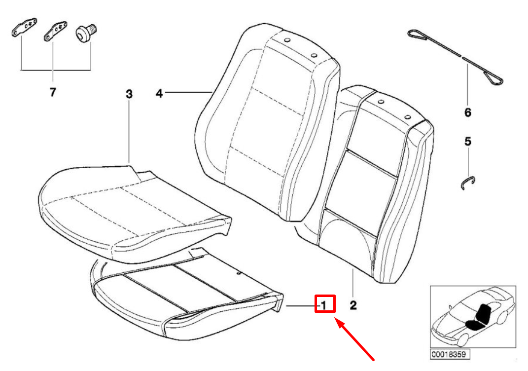 new bmw 3 e46 front seat bottom foam 52108214910 8214910 original