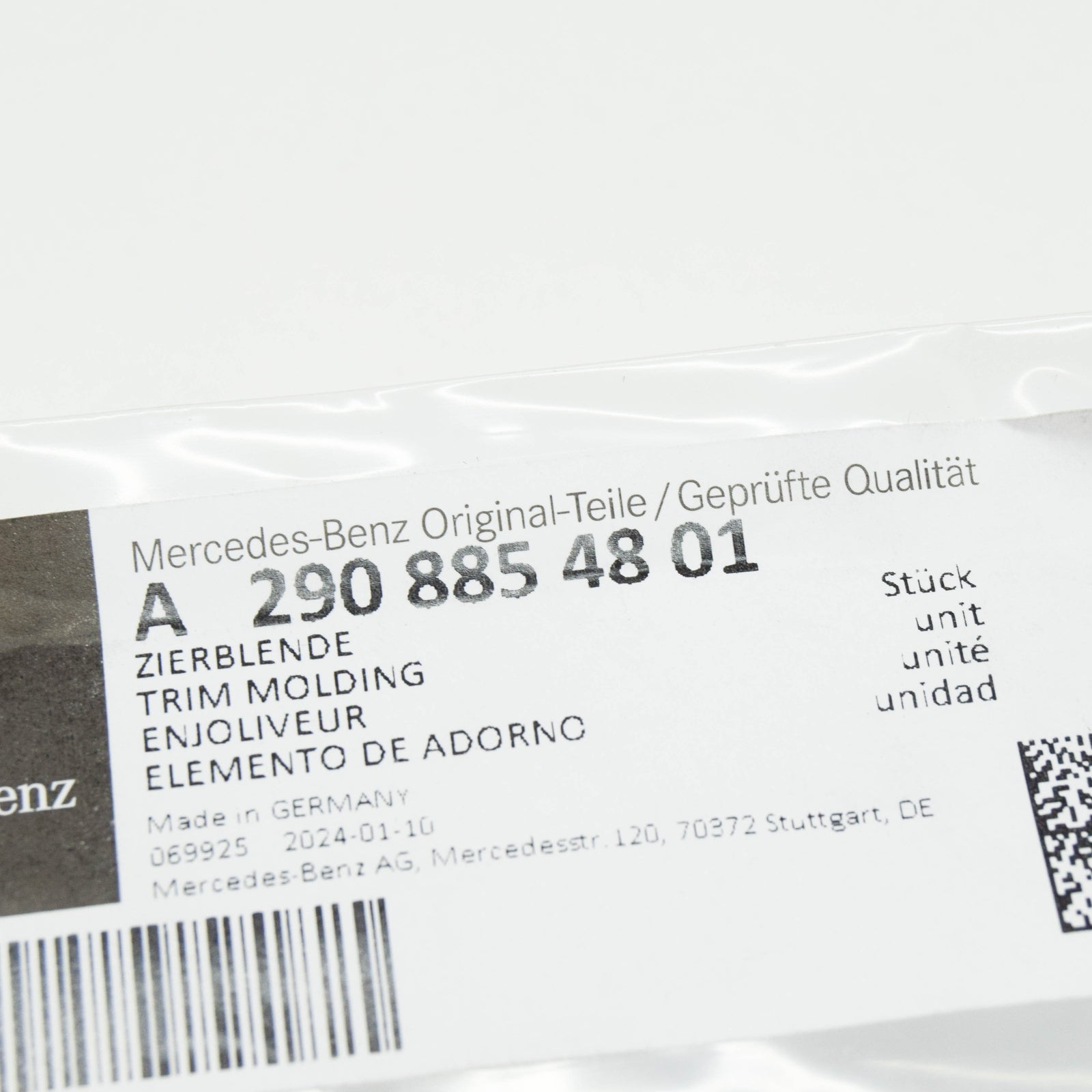 new mb amg gt x290 front left bumper lower trim molding a2908854801 original