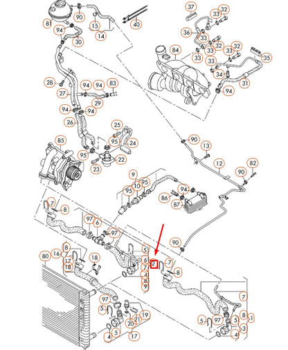 NEW VOLKSWAGEN CC RADIATOR UPPER COOLANT HOSE 3C0122101GJ